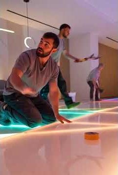 Watch This Incredible LED Floor Installation#shorts #constructionvideos #floorinstallation #ledfloor