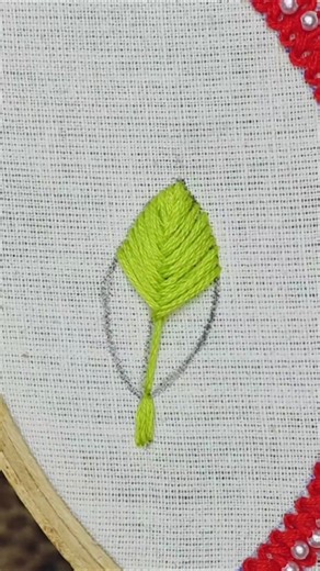 beautiful leaf 🌿 pattern #embroidery #handembroidery #tutorial #art #diy #shorts #trending #viral