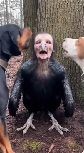 Man records strange bird talking to him in the woods...