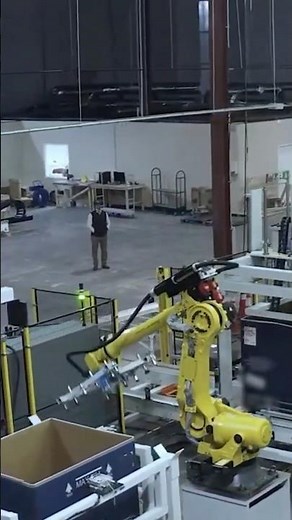 Automated tote assembly system using vision-guided FANUC robots #shorts #automation #robotics