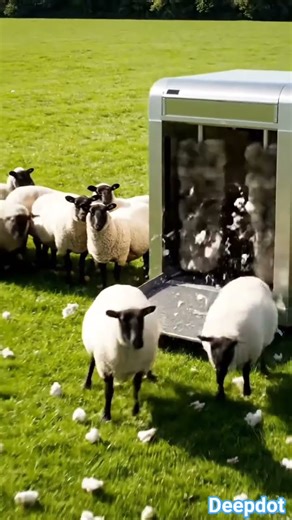 Sheep Enters the Machine Comes Out Fully Shaved”#SheepMachine #SheepShearing#MachineProcess#virel