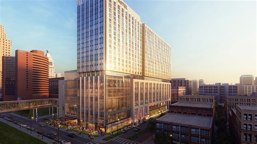 New downtown Cincinnati convention hotel to feature skybridge, event terrace. Take a look