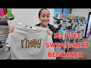 How I Made This Viral Embroidered 3D Puff Merry Christmas Sweatshirt Step by Step