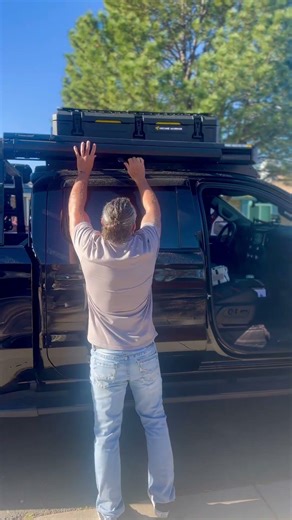 GMC Sierra Roof Rack ladder - makes it simple to access cargo boxes