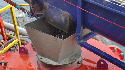 A screw conveyor (auger) used to transport drilling cuttings from solids control equipment to a vertical cuttings dryer for fluid recovery and waste management