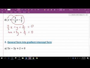 Rearranging gradient intercept form into general form
