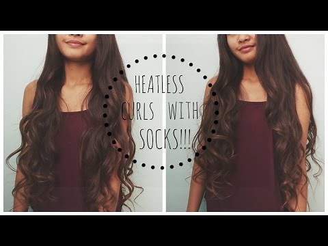 HEATLESS Overnight Curls using Socks/sock buns!!!