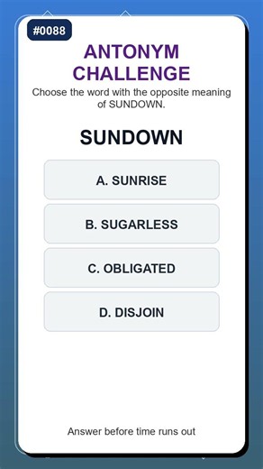 Antonym Quiz #0088 | Opposite Words Practice