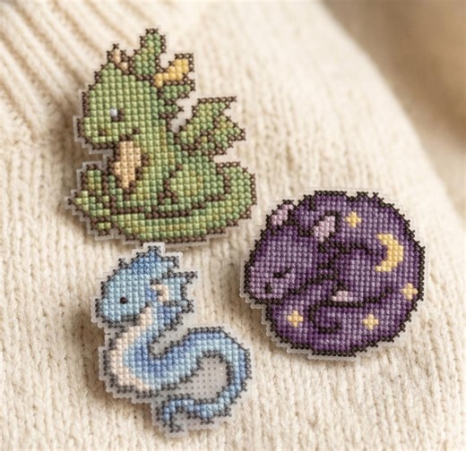 3 Baby Dragon Cross Stitch Patterns – Fantasy Embroidery Bundle (PDF Download) - Etsy