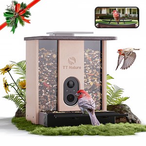 TT Nature HDPE Smart Bird Feeder with Camera, Solar Powered, AI Bird Identification, Auto Capture & Instant Alerts, 100% Recycled Plastic