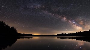 Download Milky Way reflected on a serene lake at night for free