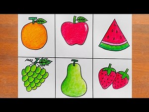 6 Different Types of Fruits Drawing Easy Steps / How to Draw Fruits Easy step by step/ Fruit Drawing