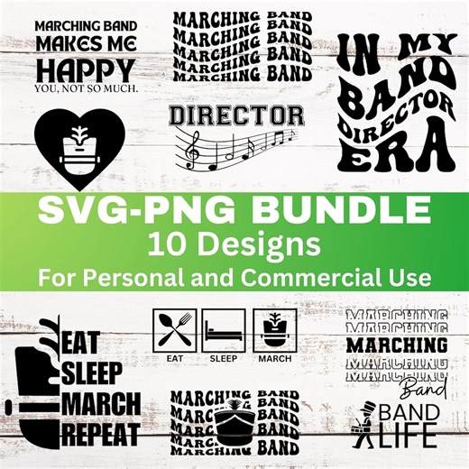 Band Svg Bundle: Marching Band Png Bundle Clipart Shirt Graphic (digital Download) - Etsy
