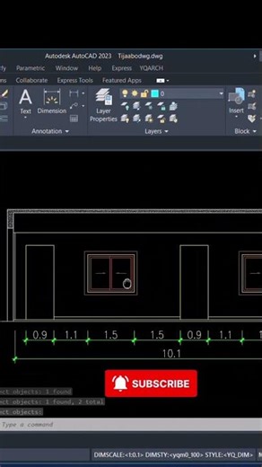 Autocad with Yqarch plugin tutorial 26 #autocad #autocadblocks #autocad2021 #architecture