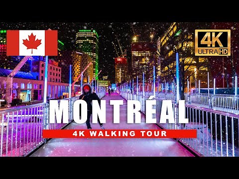 Snowy Montréal Winter Walk 🇨🇦 Stroll through a Festive Winter Wonderland [4K HDR/60fps]