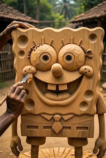World’s Most Satisfying SpongeBob SquarePants Wooden Sculpture 🔥