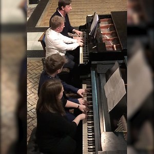 Today, JS Bach's Brandenburg Concertos turn 300! 🎉 This is the Allegro to the third concerto, played on two pianos by a musical family, Lydia, Timothy, Miles and Oliver Lallemant. ❤️ | Classic FM