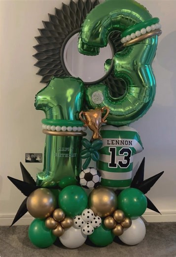 Creative Balloon Stack for Football Fans