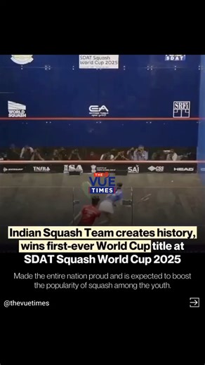 India Creates History! 🇮🇳 First Asian Nation to Win Squash World Cup 2025 | Historic 3-0 Final Win