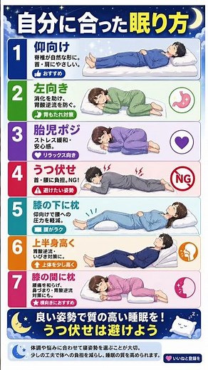 【睡眠改善】起きた時の体の痛みを解消！自分に合った「最強の寝姿勢」完全ガイド｜仰向け・左向き・胎児ポジ……腰痛や胃酸逆流を防ぐ枕の使い方も徹底解説