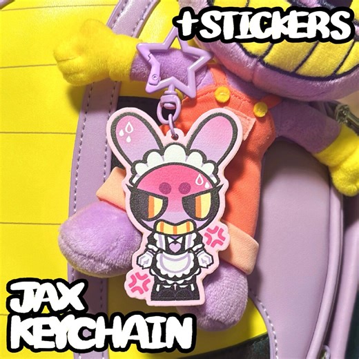 Angry Maid Jax Keychain & Sticker - The Amazing Digital Circus TADC