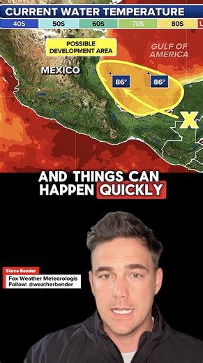 15K views · 200 reactions | The National Hurricane Center is eyeing some scattered thunderstorms in the Bay of Campeche off the southeastern coast of Mexico. FOX Weather Meteorologist Weather Bender explains what's going on. | FOX Weather | Facebook