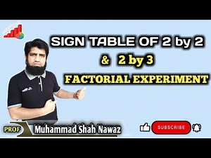 #10: Sign table in Factorial expt 😊( 2 by 2 & 2 by 3)