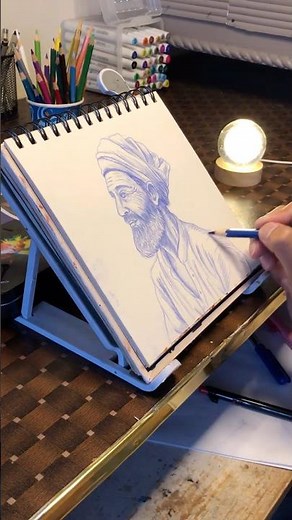 Old Man Portrait sketch | Sketchbook Drawing Proces | #art #portrait #artprocess #blue