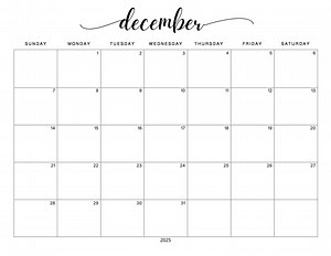 December 2025 Calendar Printable Digital Download Pdf - Etsy Canada