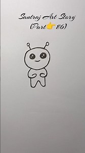 Cute Alien Drawing 👽✨ Easy Cartoon Character Part 86 #Shorts#drawing #easydrawing