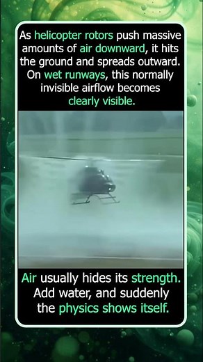 Helicopter Airflow Visible With Water