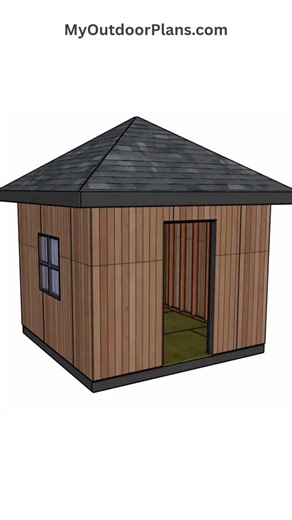 10x10 Hip roof Shed Plans #shedplans #toolshed #diyshed