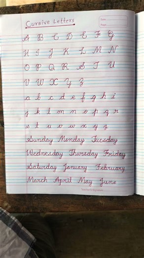 Cursive small and capital letters for beginners | #shorts #cursive #abcd #short