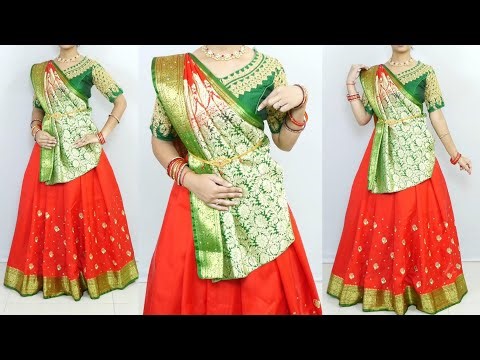 Tey - This elegant Lehenga Saree draping | How to create the perfect stylish look for weddings