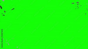 Thin white shell surface cracks, breaks and falls into a hole revealing green screen and transparent background. 3D animated intro with chroma key and alpha channel ProRes 4444 in 4k UHD. Stock Video