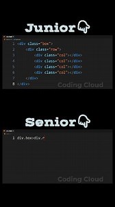 Web Development Secret | Junior vs Senior Coding #html #htmltips #htmlcoding #learnhtml #webdevelopment #codingreels #developer #programming #facebookreel #vairalreels #trendingreel #foryoupagereels #TechShorts | Coding Cloud