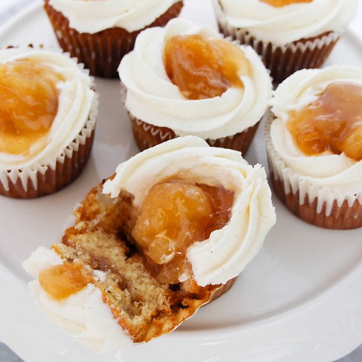 Apple Pie Stuffed Cupcakes