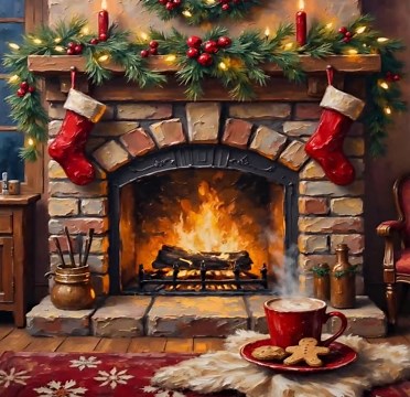 Christmas Fireplace Digital Paper Pack, Scrapbooking Backgrounds (digital Download) - Etsy