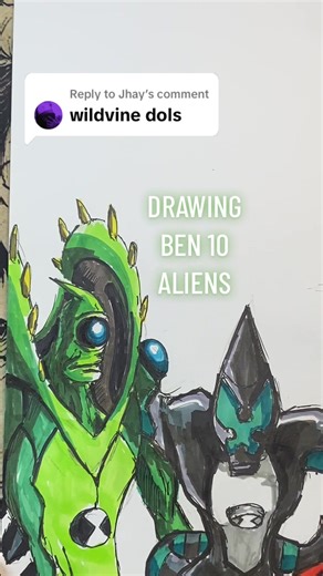 Replying to @Jhay DRAWING BEN 10 ALIENS “Wildvine” #Ben10 #drawings