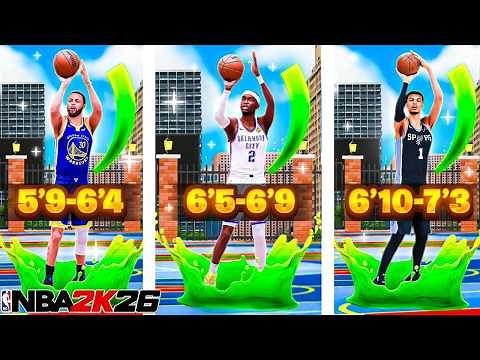 BEST JUMPSHOTS for EVERY HEIGHT & THREE POINT RATING on NBA 2K26 🔥 best jumpshot 2k26
