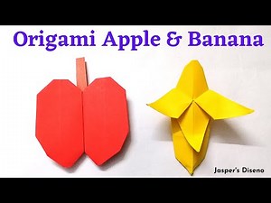 Origami Apple and Banana | Origami Fruits | Japanese Craft | Easy to make | Step-by-Step Tutorial