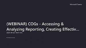 COGs - Accessing Reporting & Action Planning