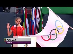 EYOF2013 OPENING CEREMONY OLYMPIC OATH BY AN ATHLETE, AN OFFICIAL AND A COACH