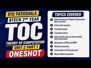 TOC Unit 2 Part 1 | Finite Automata & Regular Expression | RTU B.Tech CSE | TAFL | RTU Pathshala