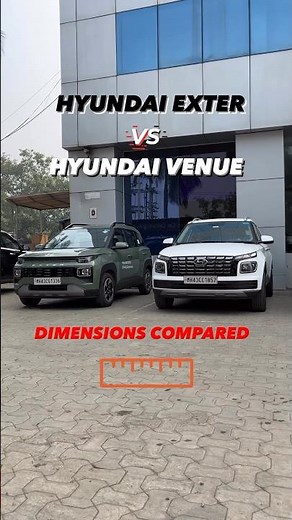 Hyundai Exter Vs Hyundai Venue! Which one is bigger? #suv #dimensions #comparison #hyundai