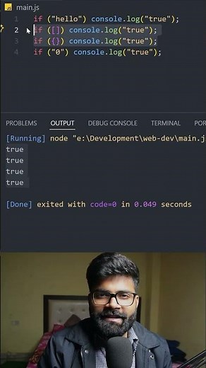 ✅ truthy and falsy values explained in JavaScript 🔥
