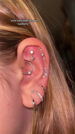 i started seeing my ears more like a work of art; with curation #relateable #earpiercing #fyp #piercingtok #earstackideas