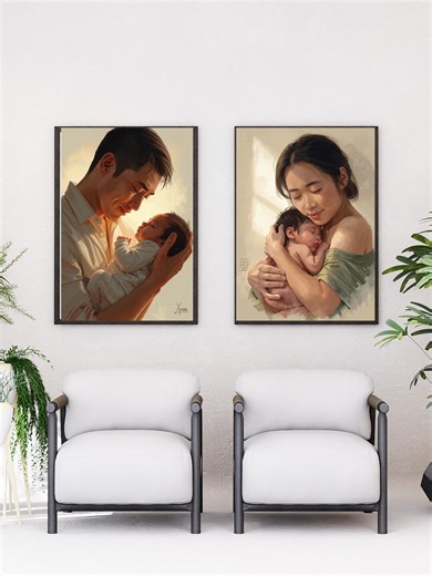 Parent Baby Wall Art Set 2 – Mother Father Love Nursery Deco - Etsy
