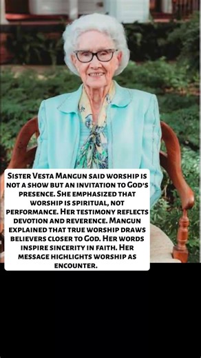 Sister Vesta Mangun on Worship #VestaMangun #FaithJourney #TrueWorship