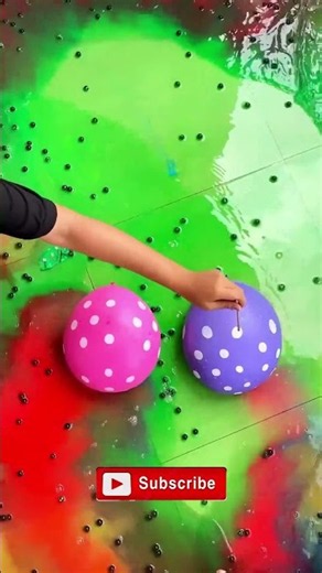 🎈Balloon filled with colorful water & Orbeez #shorts #satisfying #asmr